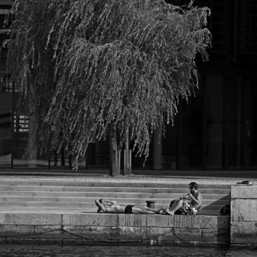 Bain de soleil en ville
